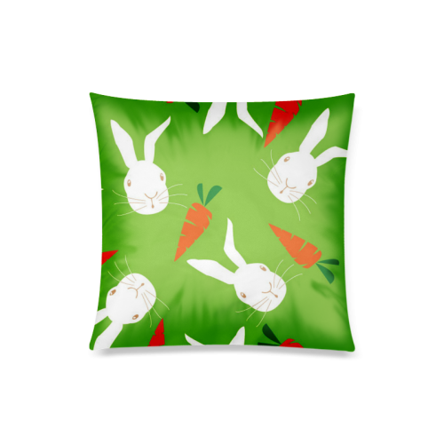 Carrot rabbit pattern Custom Zippered Pillow Case 20"x20"(Twin Sides)