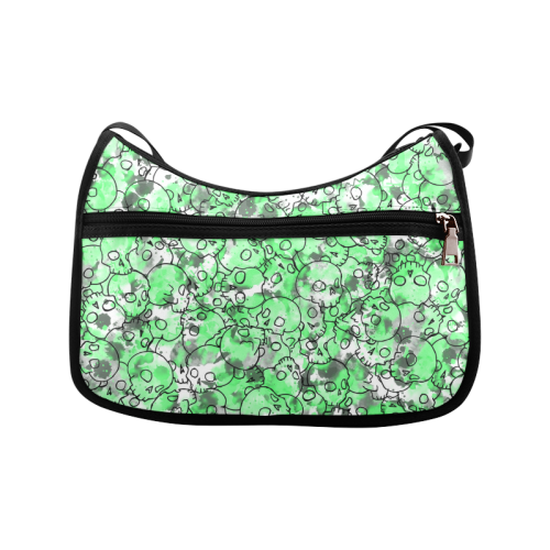 Green Skull Pattern Crossbody Bags (Model 1616)