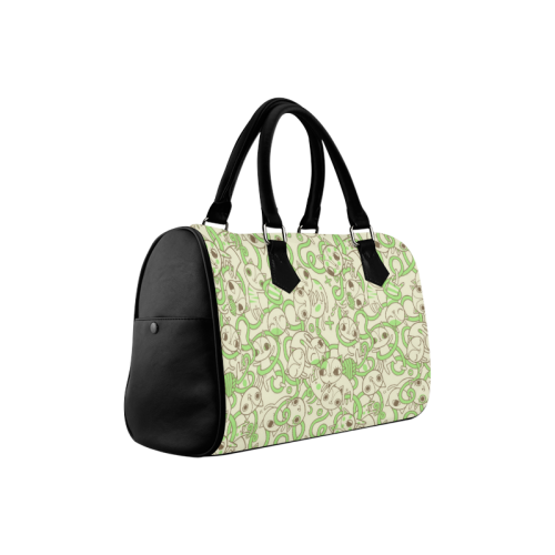 green cat Pattern Boston Handbag (Model 1621)