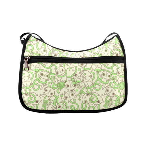 green cat Pattern Crossbody Bags (Model 1616)