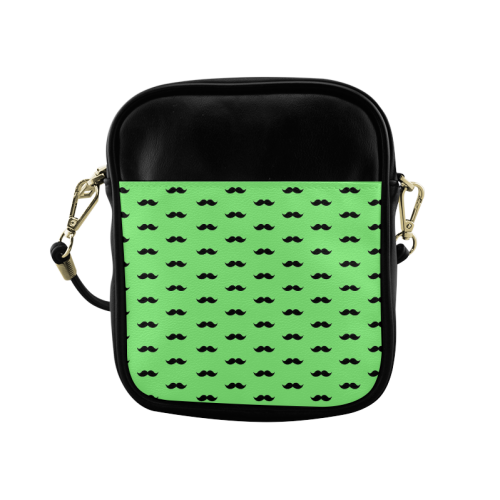 Green mustache pattern Sling Bag (Model 1627)