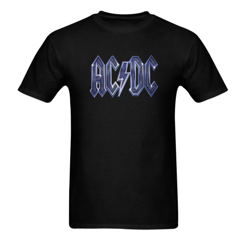 AC DC Back In Black Cool Yet Stylish Design Sunny Men's T- shirt (Model T06)