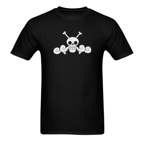 Gold Roger Skull With Big Moustache Funny Design Sunny Men's T- shirt (Model T06)
