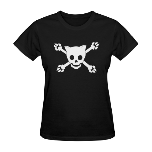 Personalized Custom Stylish Jolly Roger Pirates De Sunny Women's T-shirt (Model T05)