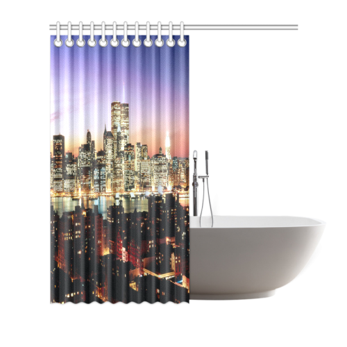 New York City Night Shower Curtain 66"x72"