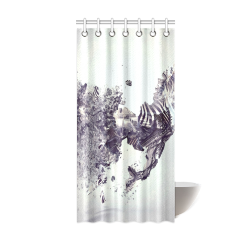 Custom Broken Zebra Cool Design Artsadd Shower Curtain 36"x72"