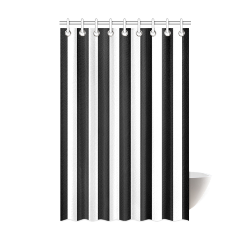 Black And White Stripes Cool Design Shower Curtain 48"x72"