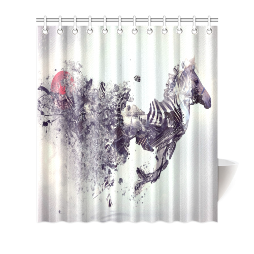 Custom Broken Zebra Cool Design Artsadd Shower Curtain 66"x72"