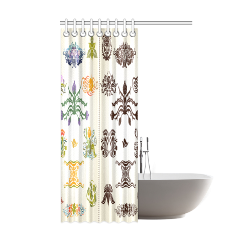 Beautiful Plant Pattern Hot Sale Artsadd Design Shower Curtain 48"x72"