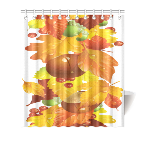 Natural Scenery Fruits and Leaves Shower Curtain 66"x72"