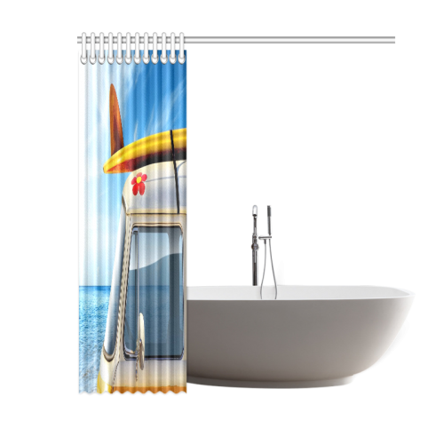 Camper Van With Surfboard Shower Curtain 60"x72"