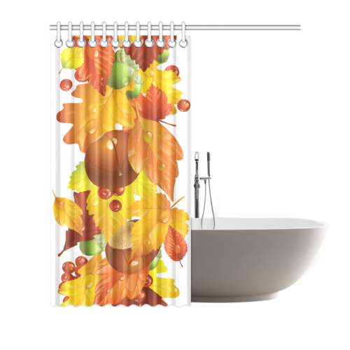 Natural Scenery Fruits and Leaves Shower Curtain 66"x72"