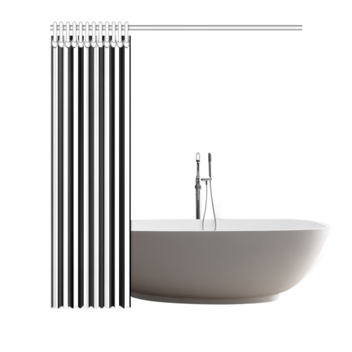 Black And White Stripes Cool Design Shower Curtain 66"x72"