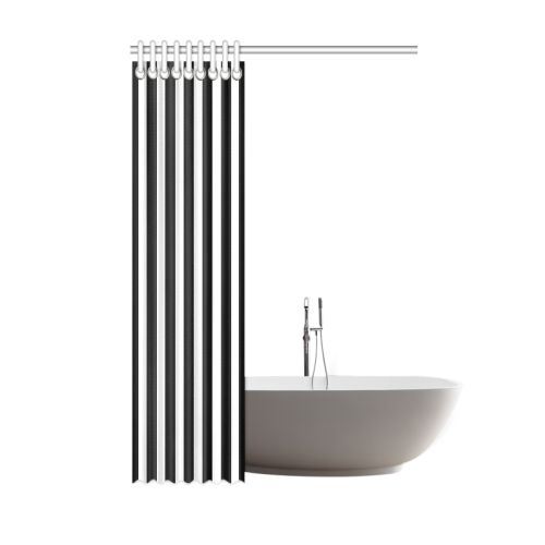 Black And White Stripes Cool Design Shower Curtain 48"x72"