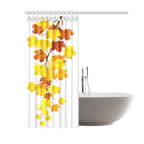 Autumn Season Maple Leaves Natural Scenery Shower Curtain 60"x72"