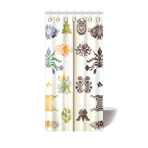 Beautiful Plant Pattern Hot Sale Artsadd Design Shower Curtain 36"x72"