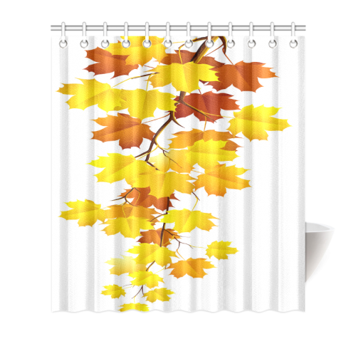 Autumn Season Maple Leaves Natural Scenery Shower Curtain 66"x72"