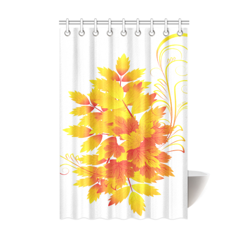 Custom Leaves of Grass Pattern Orange Design Shower Curtain 48"x72"