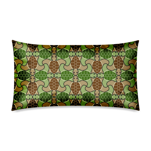 Cute turtle abstract pattern Rectangle Pillow Case 20"x36"(Twin Sides)