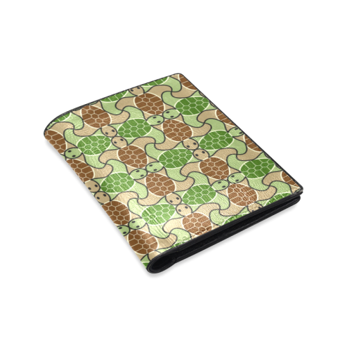 Cute turtle abstract pattern Men's Leather Wallet (Model 1612)