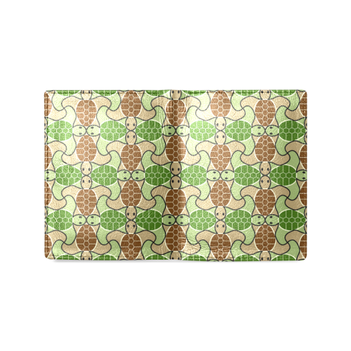 Cute turtle abstract pattern Men's Leather Wallet (Model 1612)
