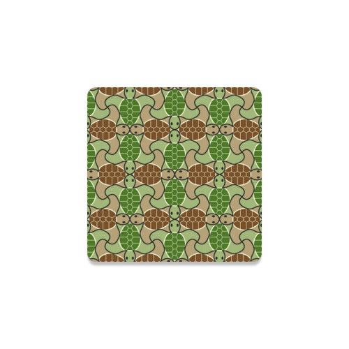 Cute turtle abstract pattern Square Coaster