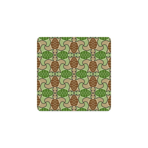 Cute turtle abstract pattern Square Coaster