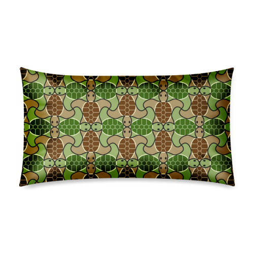 Cute turtle abstract pattern Rectangle Pillow Case 20"x36"(Twin Sides)