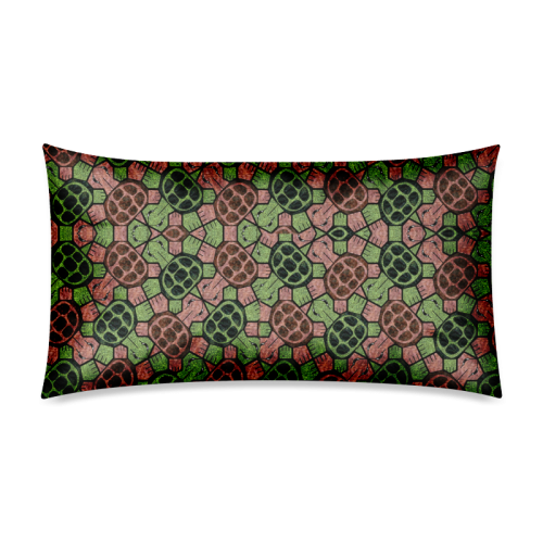 Abstract pattern turtle rules Rectangle Pillow Case 20"x36"(Twin Sides)