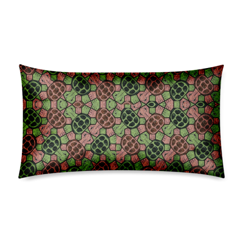 Abstract pattern turtle rules Rectangle Pillow Case 20"x36"(Twin Sides)