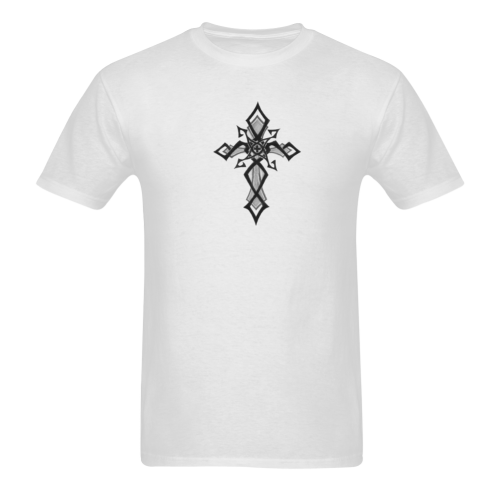 Simple Tribal CrossTattoos Cool Design Customized Sunny Men's T- shirt (Model T06)