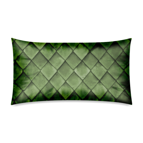 Green texture pattern Rectangle Pillow Case 20"x36"(Twin Sides)
