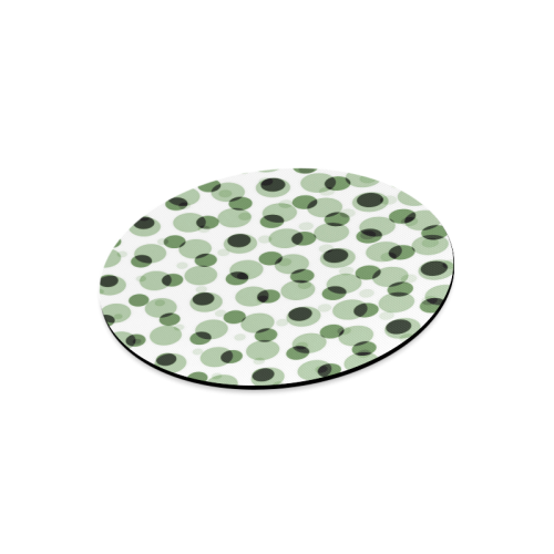 Green geometric circular pattern Round Mousepad