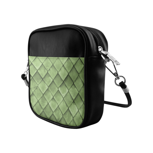 Green texture pattern Sling Bag (Model 1627)