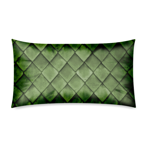 Green texture pattern Rectangle Pillow Case 20"x36"(Twin Sides)
