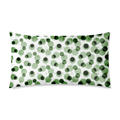 Green geometric circular pattern Rectangle Pillow Case 20"x36"(Twin Sides)