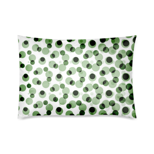 Green geometric circular pattern Custom Zippered Pillow Case 20"x30"(Twin Sides)