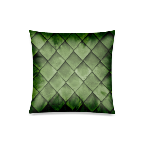 Green texture pattern Custom Zippered Pillow Case 20"x20"(Twin Sides)