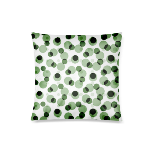 Green geometric circular pattern Custom Zippered Pillow Case 20"x20"(Twin Sides)