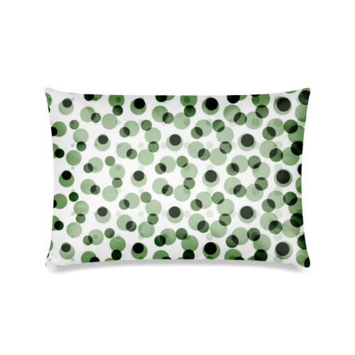 Green geometric circular pattern Custom Zippered Pillow Case 16"x24"(Twin Sides)