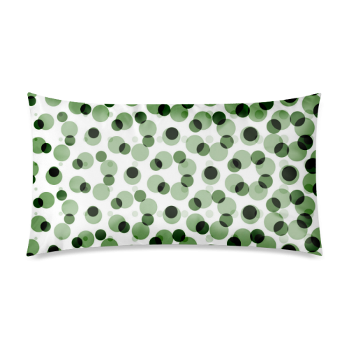 Green geometric circular pattern Rectangle Pillow Case 20"x36"(Twin Sides)