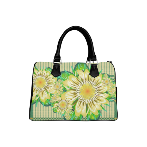 Realism beautiful flower pattern Boston Handbag (Model 1621)