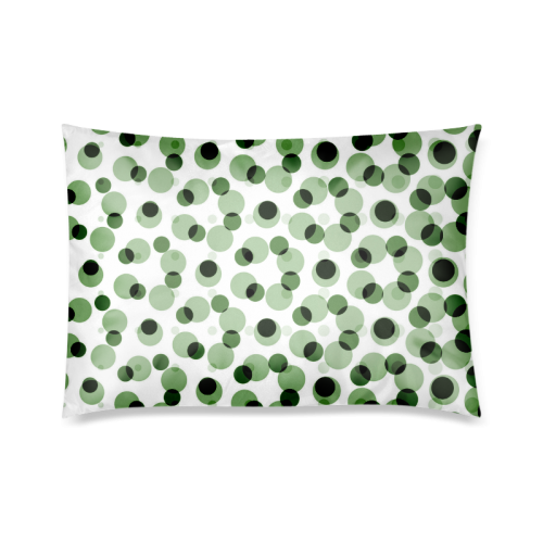 Green geometric circular pattern Custom Zippered Pillow Case 20"x30"(Twin Sides)