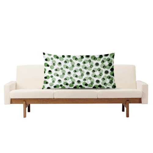 Green geometric circular pattern Rectangle Pillow Case 20"x36"(Twin Sides)