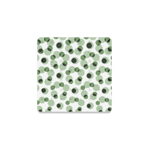 Green geometric circular pattern Square Coaster