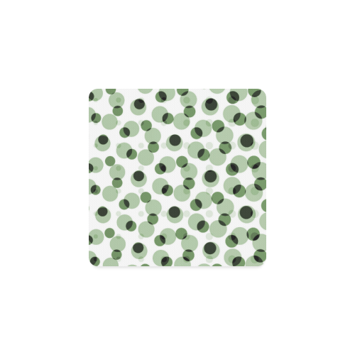 Green geometric circular pattern Square Coaster