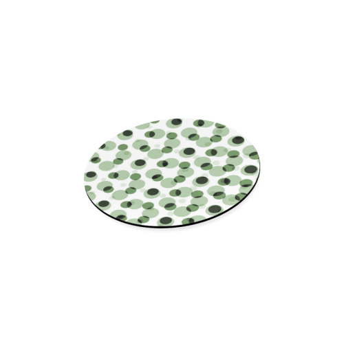 Green geometric circular pattern Round Coaster