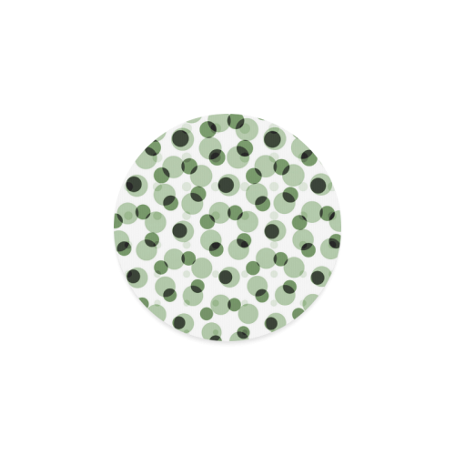 Green geometric circular pattern Round Coaster