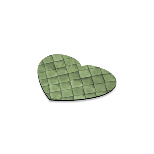 Green texture pattern Heart Coaster