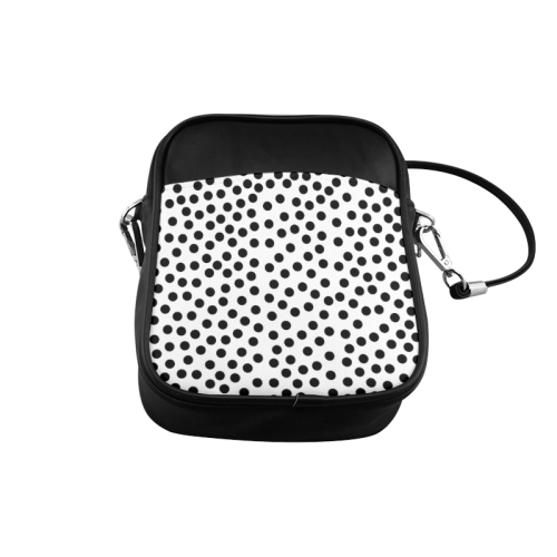 Black Polka Dot Design Sling Bag (Model 1627)